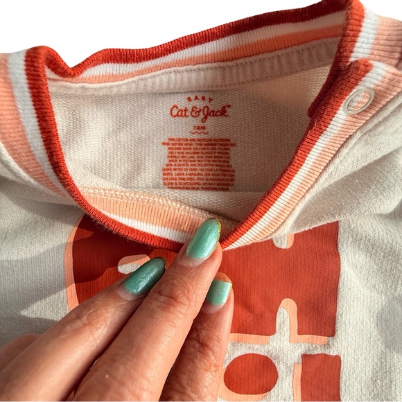 Cat & Jack White and Orange 'Oh Hi!' Sweatshirt - Picture 2 of 4